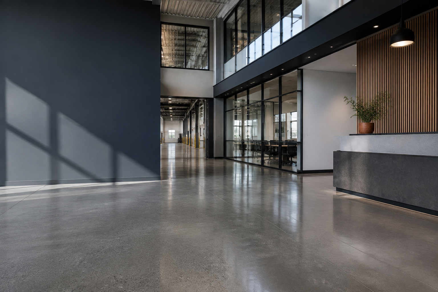 People-free modern commercial facility interior